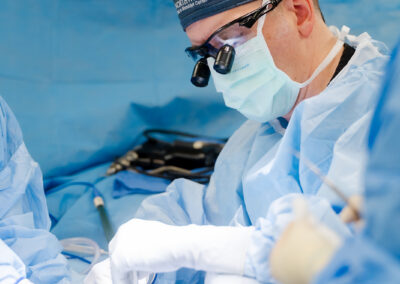 Dr Turner in surgery operating on thumb